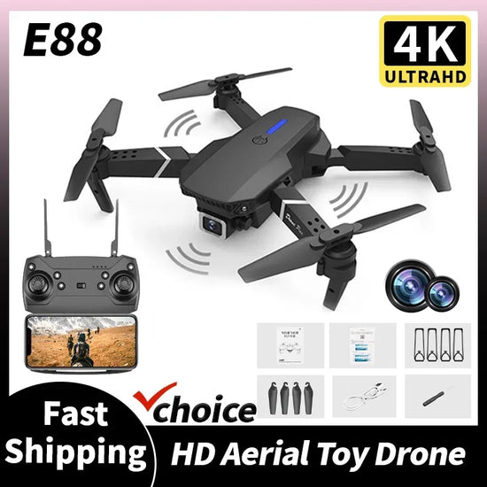 E88 Pro Foldable Drone – 4K UHD Camera, WiFi FPV, Height Hold, Trajectory Flight