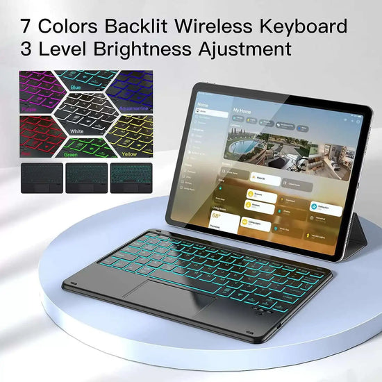 RGB Bluetooth Keyboard with Touchpad for iPad & Tablets