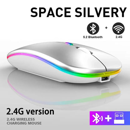 Bluetooth 5.2 Wireless RGB Mouse – USB Rechargeable for PC & Laptop