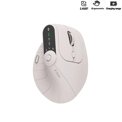 Ergonomic Vertical Wireless Mouse – Dual Mode Bluetooth & 2.4G