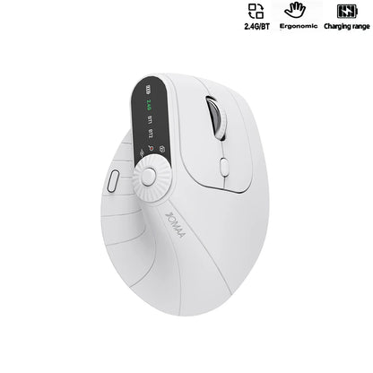 Ergonomic Vertical Wireless Mouse – Dual Mode Bluetooth & 2.4G