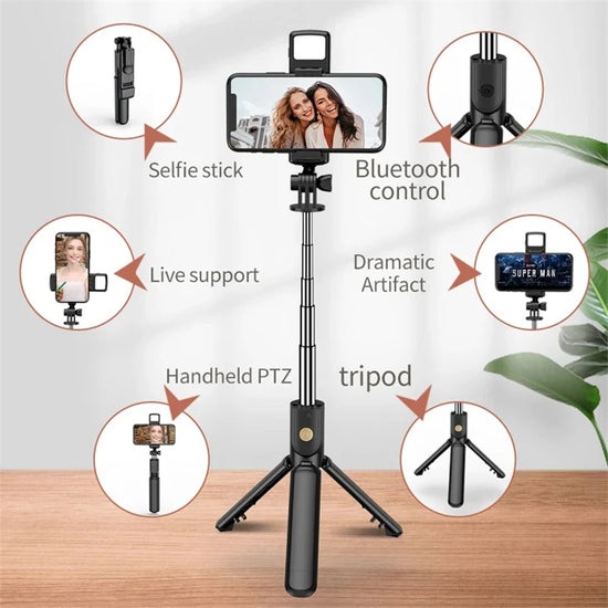 Wireless Selfie Stick Tripod with Light & Remote – Adjustable Phone Stand