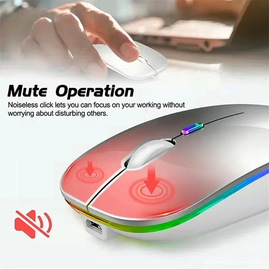 Bluetooth 5.2 Wireless RGB Mouse – USB Rechargeable for PC & Laptop
