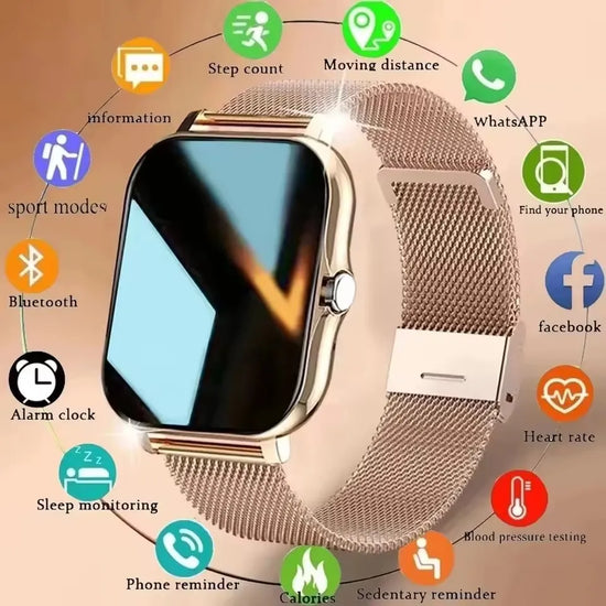 Smart Watch 1.83" Color Screen – Bluetooth Call, Heart Rate & Blood Pressure Monitor