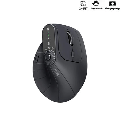 Ergonomic Vertical Wireless Mouse – Dual Mode Bluetooth & 2.4G