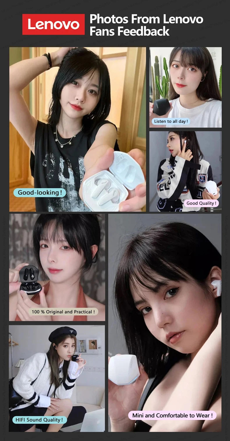 Choice Lenovo GM2 Pro Wireless Bluetooth 5.3 Earphones Gaming Low Latency Dual Mode Music Earbuds Sports In-Ear Headset With Mic