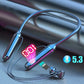 Wireless Neckband Earphones with LED Battery Display & Mic