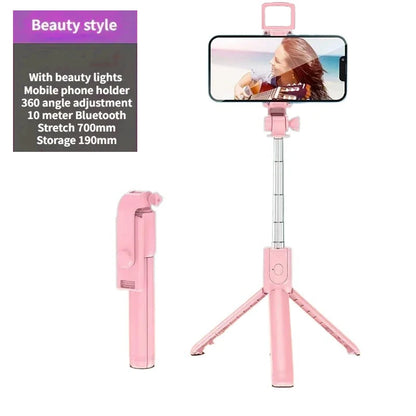 Wireless Selfie Stick Tripod with Light & Remote – Adjustable Phone Stand