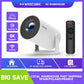 Transpeed Android 14 Wifi6 260ANSI Projector AllwinnerH726 1280*720P 8K180° flexible BT5.4 Home Cinema Outdoor portable Projetor