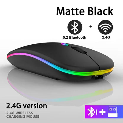 Bluetooth 5.2 Wireless RGB Mouse – USB Rechargeable for PC & Laptop