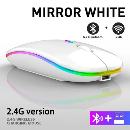Bluetooth 5.2 Wireless RGB Mouse – USB Rechargeable for PC & Laptop