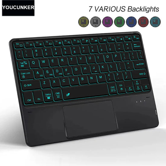 RGB Bluetooth Keyboard with Touchpad for iPad & Tablets